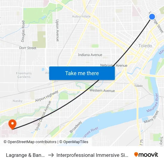 Lagrange & Bancroft NW to Interprofessional Immersive Simulation Center map