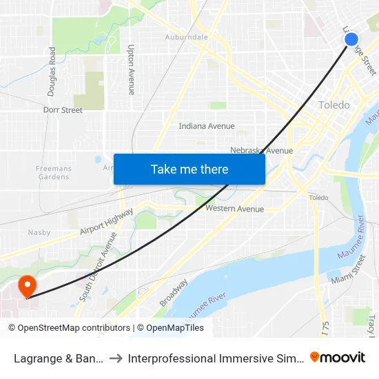 Lagrange & Bancroft SE to Interprofessional Immersive Simulation Center map