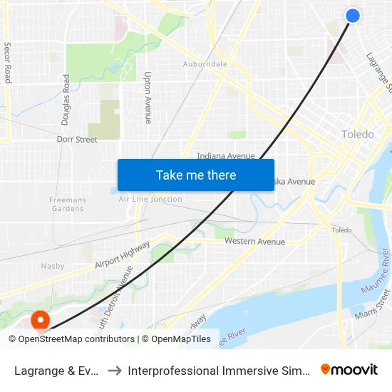 Lagrange & Everett SE to Interprofessional Immersive Simulation Center map