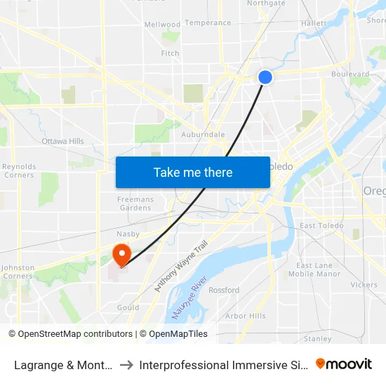 Lagrange & Mont Royal NW to Interprofessional Immersive Simulation Center map