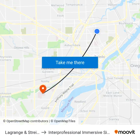 Lagrange & Streicher NW to Interprofessional Immersive Simulation Center map