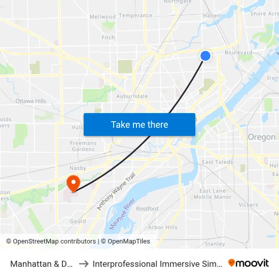 Manhattan & Doyle SW to Interprofessional Immersive Simulation Center map