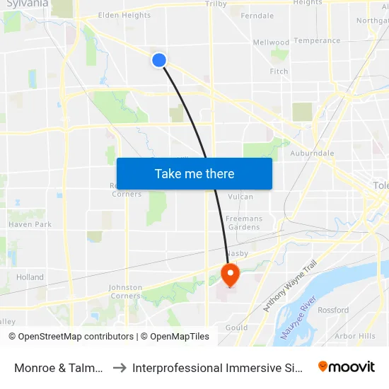 Monroe & Talmadge SW to Interprofessional Immersive Simulation Center map