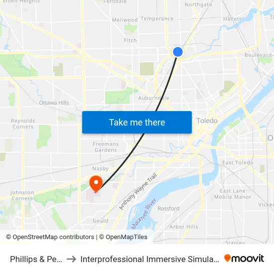 Phillips & Peru SE to Interprofessional Immersive Simulation Center map