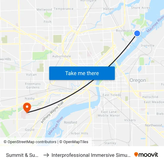 Summit & Suder NW to Interprofessional Immersive Simulation Center map