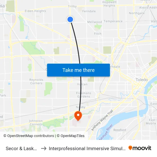 Secor & Laskey Nne to Interprofessional Immersive Simulation Center map