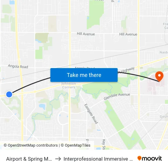 Airport & Spring Meadows NW to Interprofessional Immersive Simulation Center map