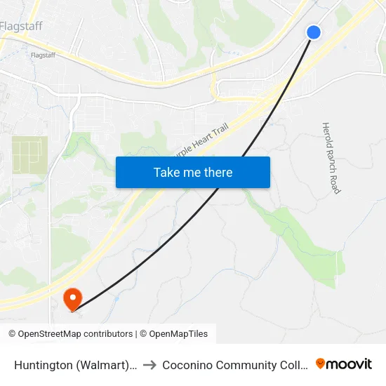 Huntington (Walmart) Eb to Coconino Community College map