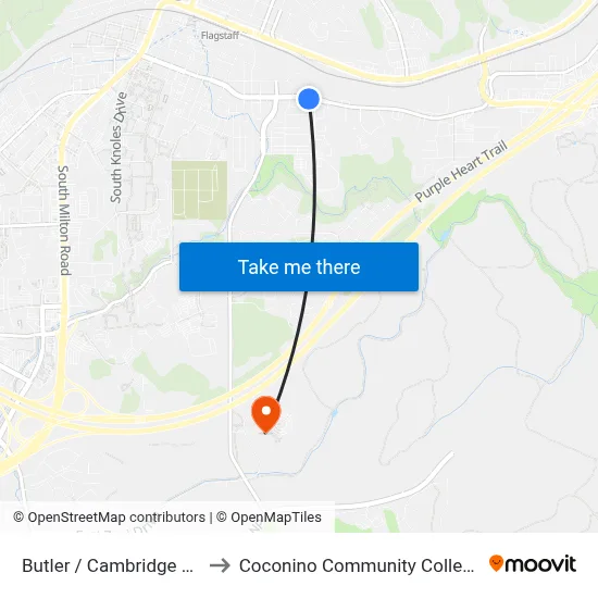 Butler / Cambridge Eb to Coconino Community College map