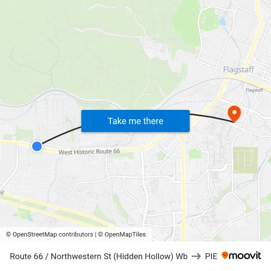 Route 66 / Northwestern St (Hidden Hollow) Wb to PIE map