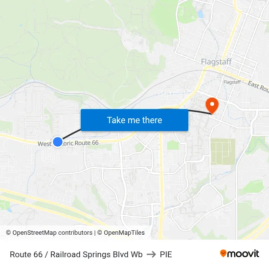 Route 66 / Railroad Springs Blvd Wb to PIE map