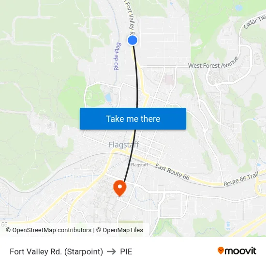 Fort Valley Rd. (Starpoint) to PIE map