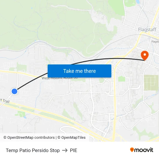 Temp Patio Persido Stop to PIE map