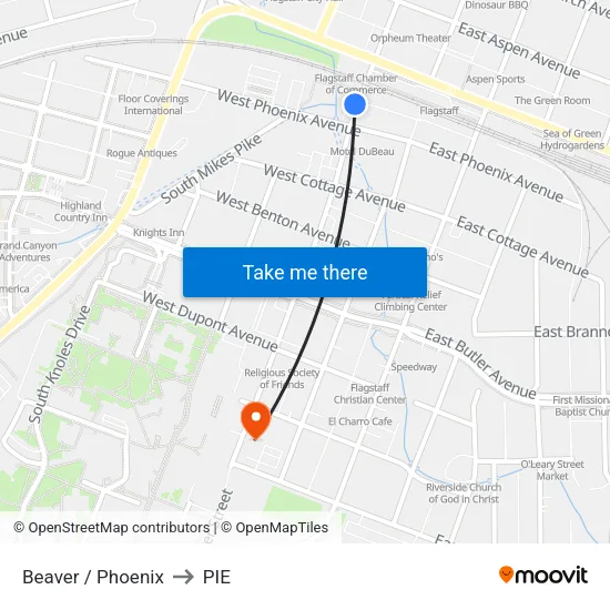 Beaver / Phoenix to PIE map
