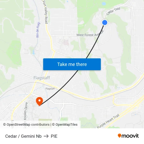 Cedar / Gemini Nb to PIE map