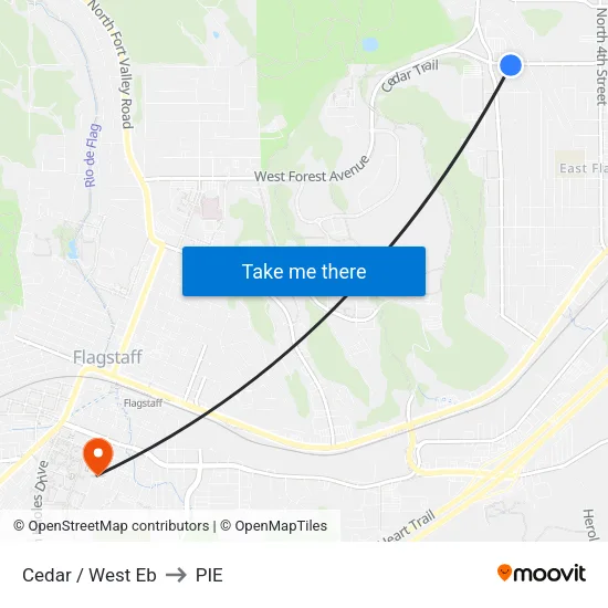 Cedar / West Eb to PIE map