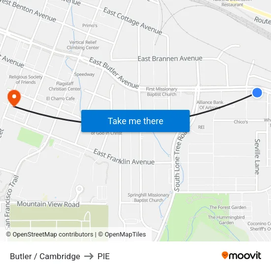 Butler / Sawmill Wb to PIE map