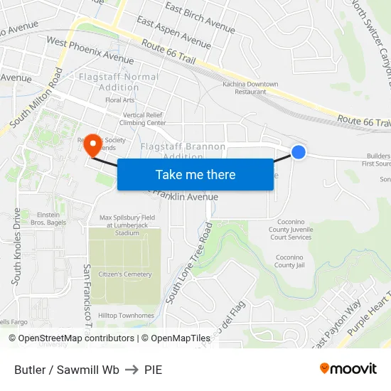 Butler / Sawmill Wb to PIE map