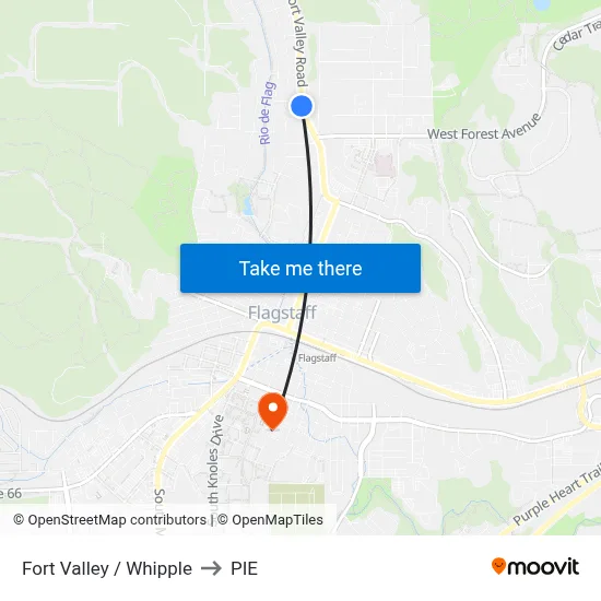 Fort Valley / Whipple to PIE map