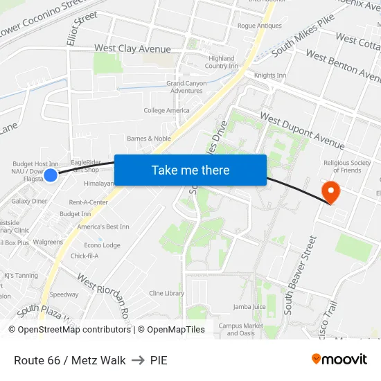 Route 66  /  Metz Walk to PIE map