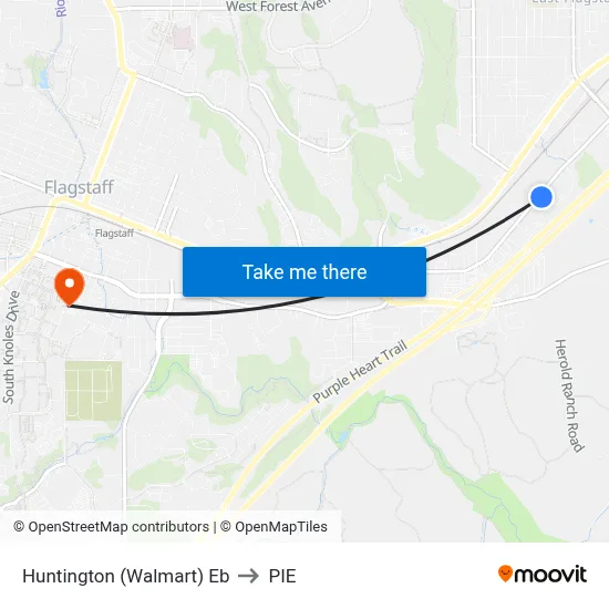 Huntington (Walmart) Eb to PIE map