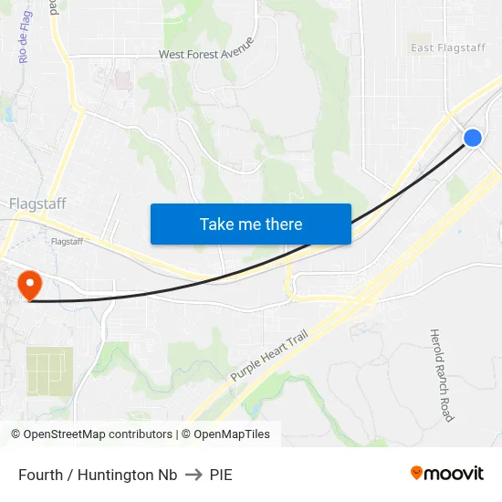 Fourth / Huntington Nb to PIE map