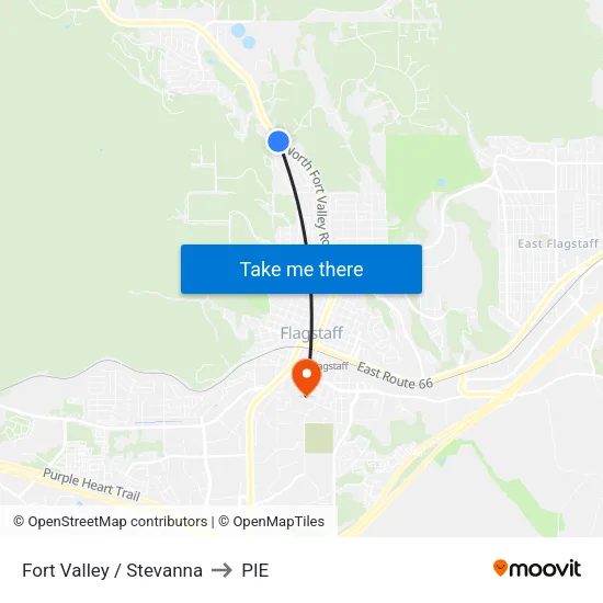 Fort Valley / Stevanna to PIE map