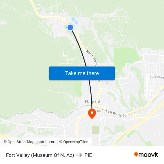 Fort Valley (Museum Of N. Az) to PIE map