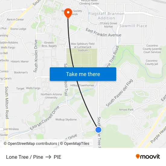 Lone Tree / Pine to PIE map