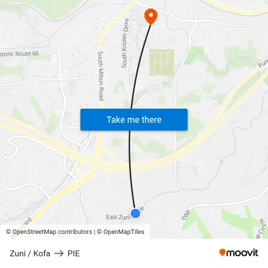 Zuni / Kofa to PIE map