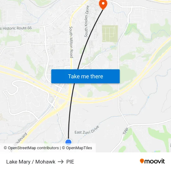 Lake Mary / Mohawk to PIE map