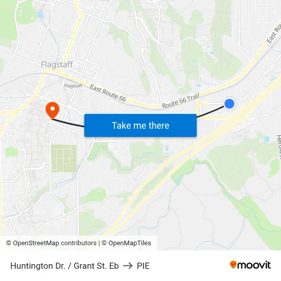 Huntington Dr. / Grant St. Eb to PIE map