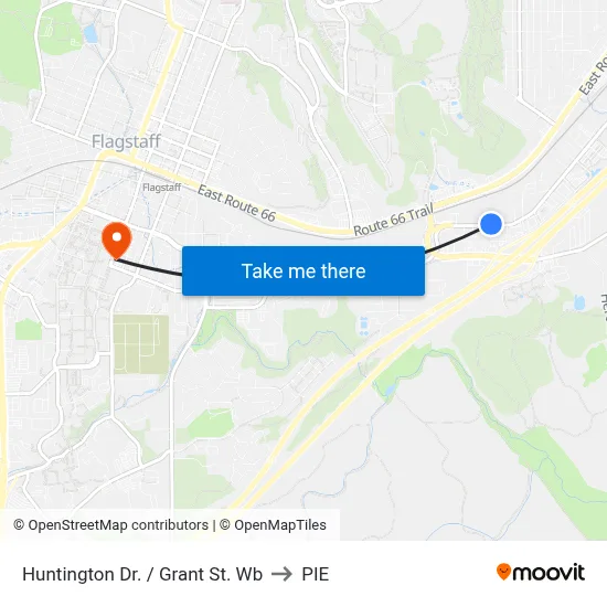 Huntington Dr. / Grant St. Wb to PIE map
