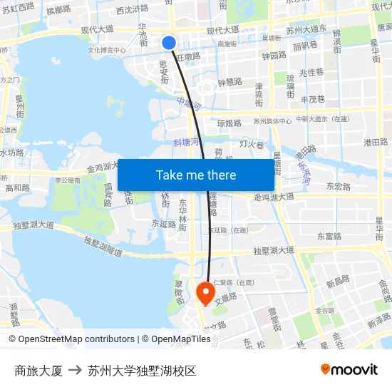 商旅大厦 to 苏州大学独墅湖校区 map
