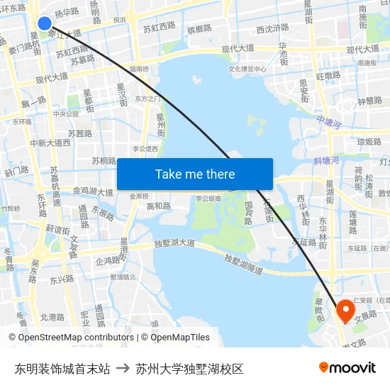 东明装饰城首末站 to 苏州大学独墅湖校区 map