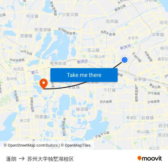 蓬朗 to 苏州大学独墅湖校区 map