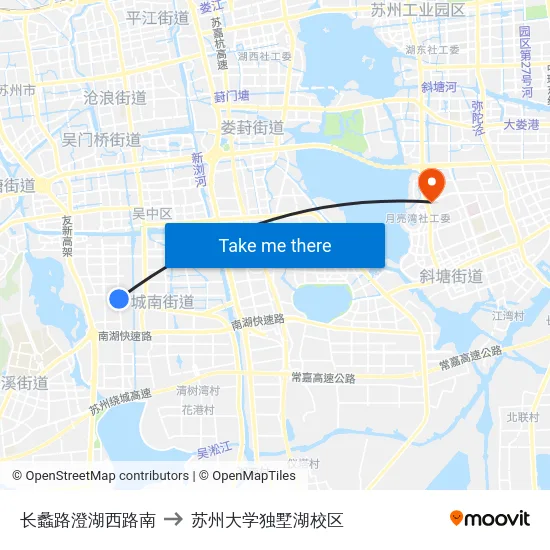 长蠡路澄湖西路南 to 苏州大学独墅湖校区 map