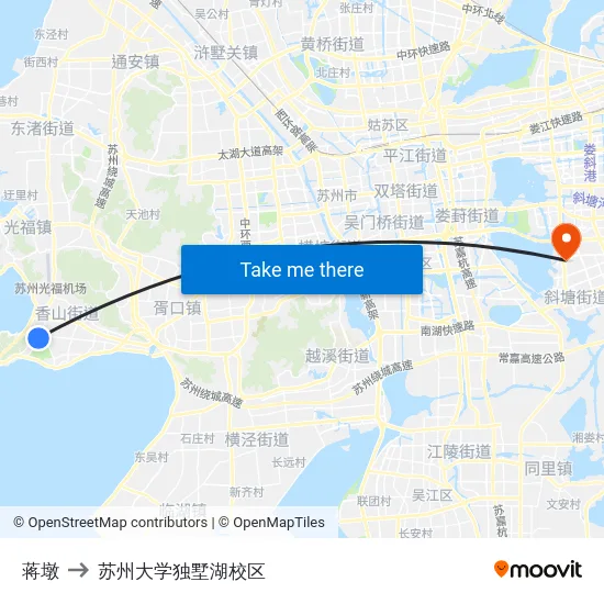 蒋墩 to 苏州大学独墅湖校区 map