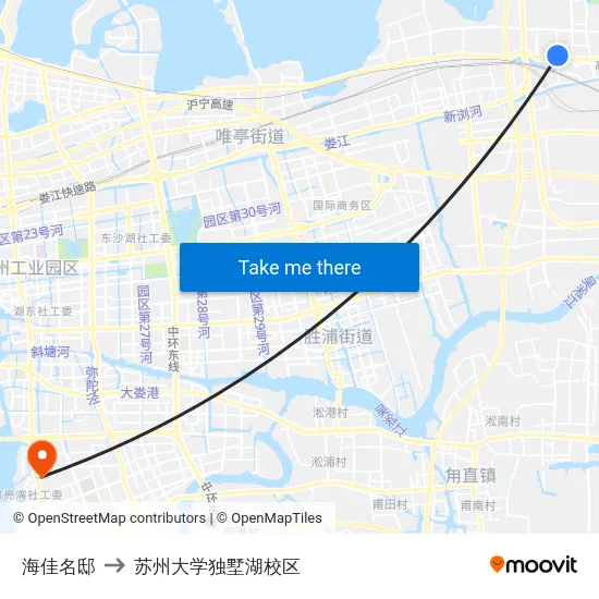 海佳名邸 to 苏州大学独墅湖校区 map