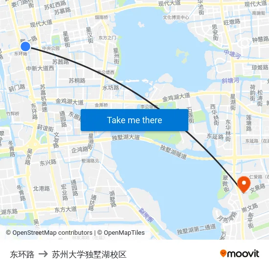 东环路 to 苏州大学独墅湖校区 map