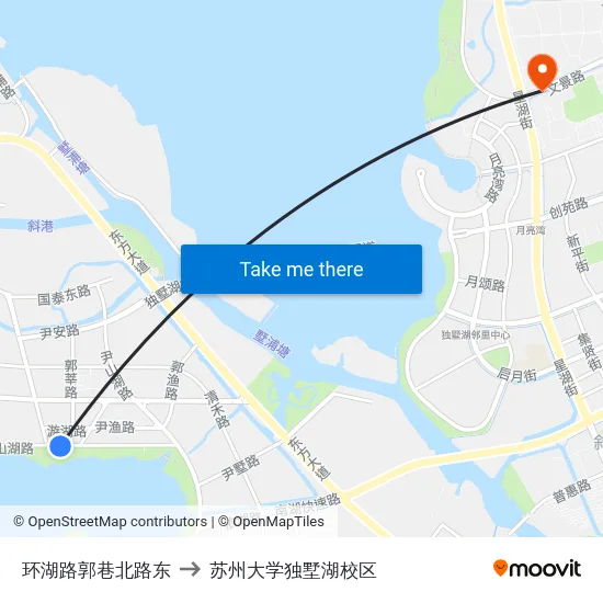环湖路郭巷北路东 to 苏州大学独墅湖校区 map