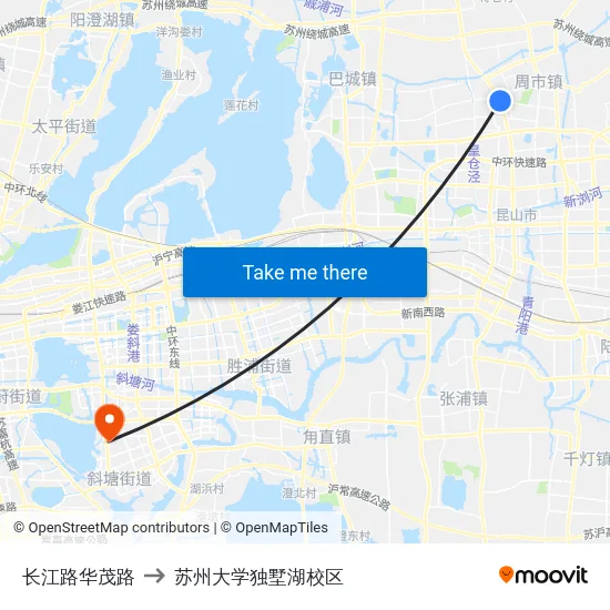 长江路华茂路 to 苏州大学独墅湖校区 map