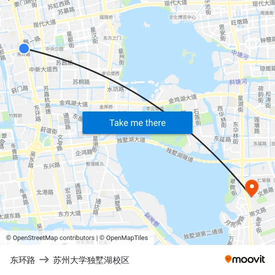 东环路 to 苏州大学独墅湖校区 map