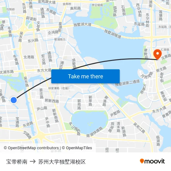 宝带桥南 to 苏州大学独墅湖校区 map