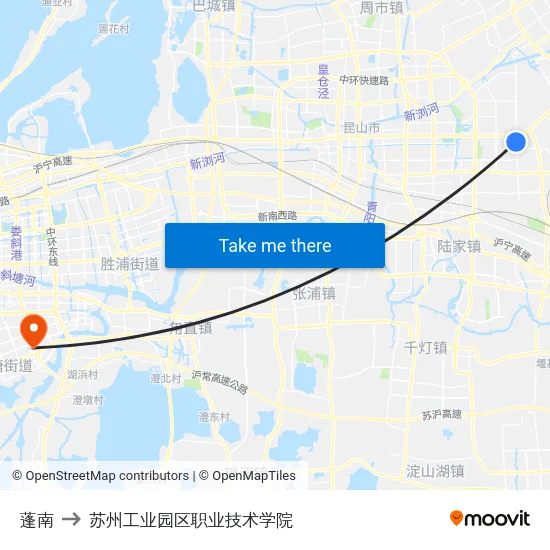 蓬南 to 苏州工业园区职业技术学院 map