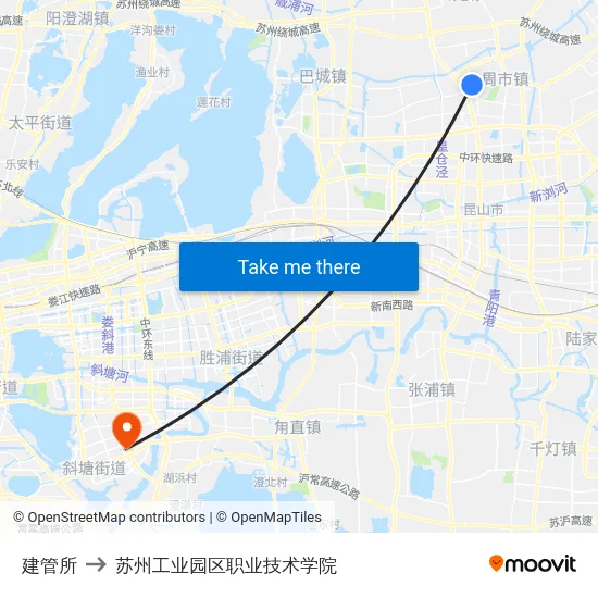 建管所 to 苏州工业园区职业技术学院 map