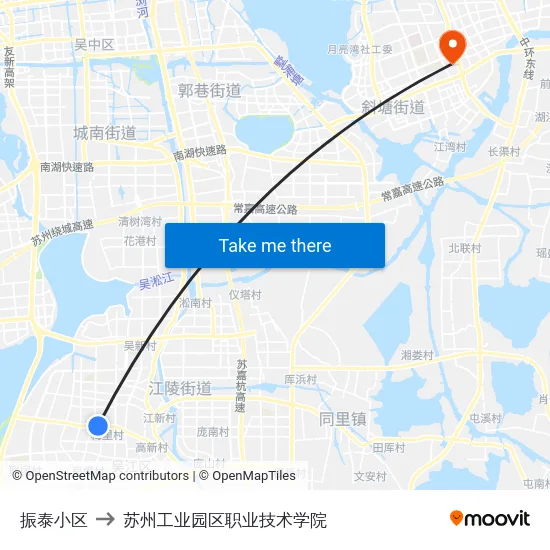 振泰小区 to 苏州工业园区职业技术学院 map