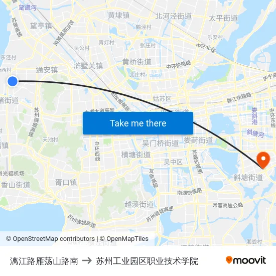 漓江路雁荡山路南 to 苏州工业园区职业技术学院 map