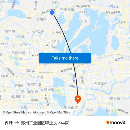 保圩 to 苏州工业园区职业技术学院 map