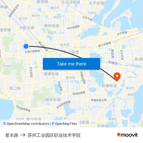 星丰路 to 苏州工业园区职业技术学院 map